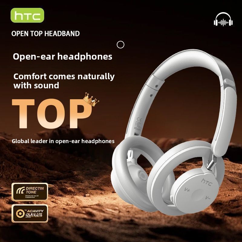 Anc Wireless Over Ear Headphones - HTC-HP06 오픈형 이어폰, 무선 블루투스 헤드셋,