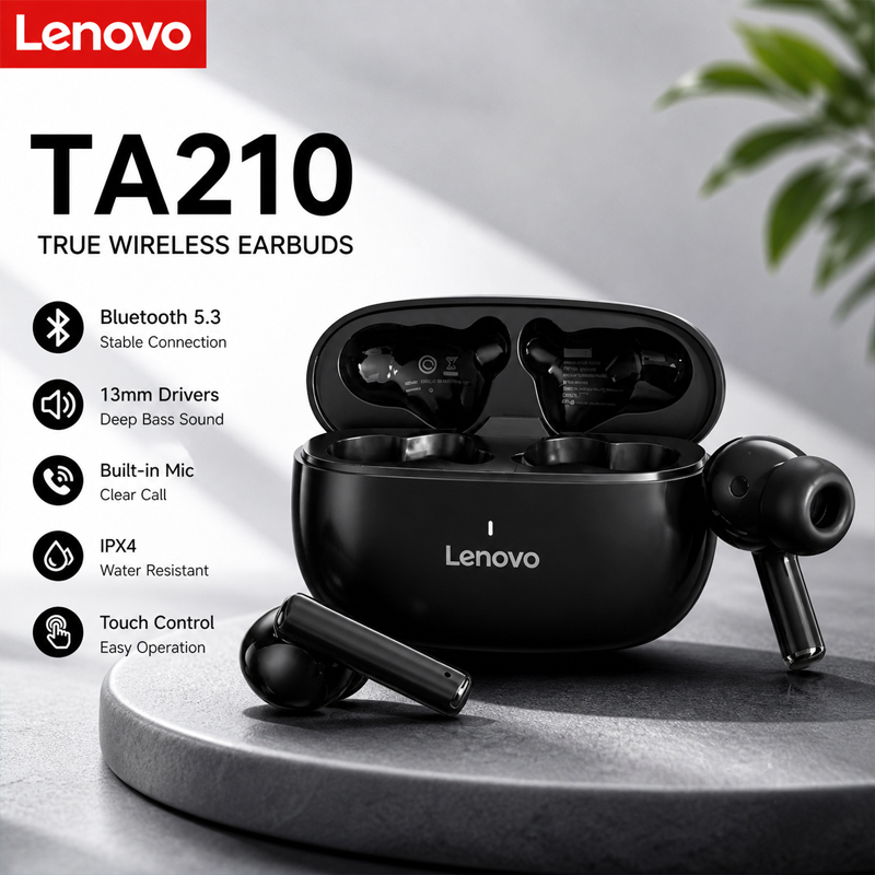 새로운 레노버 TA210 블루투스 무선 헤드폰, 내장  - Anc Wireless Over Ear Headphones 리뷰 및 가격